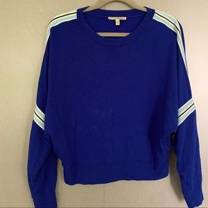 Express L/S Blue Striped Flattering Sweatshirt